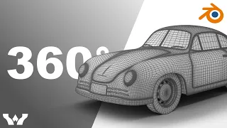 Porsche 356/2 Coupe 1948 3d model HQ wireframe