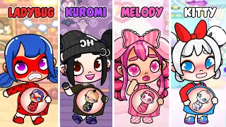 Ladybug, Kuromi, Melody And Hello Kitty Are Pregnant In Avatar World | Toca Life Story | Toca Boca