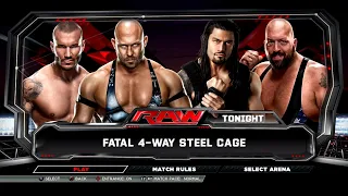 WWE 2K15 PS3 - Ryback VS Roman Reigns VS Randy Orton VS Big Show - Fatal 4-Way Steel Cage