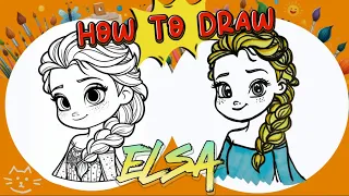 How To Draw Elsa From Frozen Step By Step Easy Cartoon Tutorial By Fun Time Kids Club