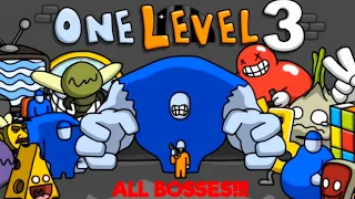 One level 3. ALL BOSS FIGHTS! Stickman escapes from prison! Fun music video!