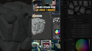 🔥 Stylized Rock Blender 3 in Under 1 Minute 🔥 3D Tudor #shorts #3d #blender