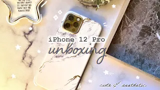 iPhone 12 Pro Unboxing (graphite, 128gb) + accessories | Aesthetic ASMR