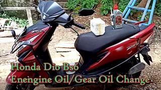 How to change engine oil and gear oil | easy oil changing Honda Dio bs6 |  All Honda scooty |2022