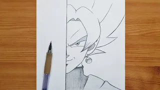 How to draw Goku Black | Black Goku half face step by step | easy tutorial