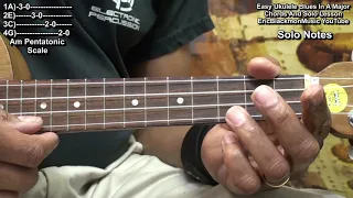 How To Play Easy Ukulele BLUES Chords And Solo In A Tutorial Lesson @EricBlackmonGuitar