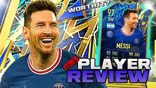 THE FINESSE 🐐!! FIFA 22 97 LIONEL MESSI PLAYER REVIEW MINI-REVIEW FIFA 22 ULTIMATE TEAM