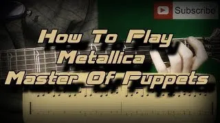 How To Play Metallica - Master Of Puppets (Main Riff, intro) Как играть, Guitar lesson