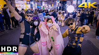4K HDR Tokyo Night Walk Shibuya Halloween 2022 - 3 HOURS