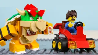 LEGO Experimental Bowser Hammer Truck! LEGO Mario vs Bowser | Billy Bricks | WildBrain