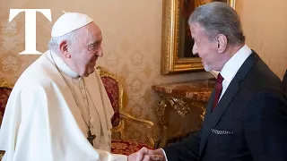 Sylvester Stallone meets the Pope in the Vatican