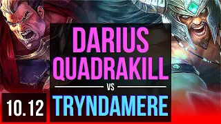 DARIUS vs TRYNDAMERE (TOP) | Quadrakill, 2 early solo kills, Legendary | EUW Diamond | v10.12
