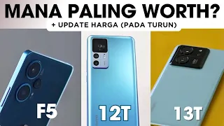 Paling Worth Mana? POCO F5 VS Xiaomi 13T VS Xiaomi 12T! + Update Harga)