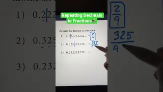 Repeating Decimals to Fractions