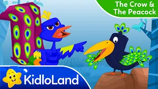 The Crow and The Peacock | Aesop's Fables | Best Moral Stories for Kids | KidloLand Cartoon Stories