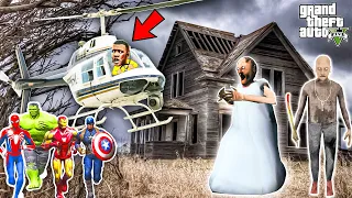 Franklin Escape Granny and Grandpa House by Helicopter With Avengers in GTA 5 | GTAV Avengers