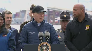 President Biden visits Baltimore Key Bridge collapse site