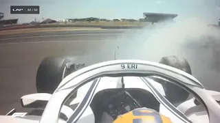 F1 2018 Britain Ericsson Crashes Onboard