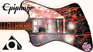 個性的な塗装が施されたギターをクリーニングしました。-I cleaned up the uniquely painted guitar.-
