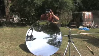 46" PARABOLIC MIRROR STEAM BOILER SOLAR POWER STEEL WOLL NANOPARTICE GreenPowerScience