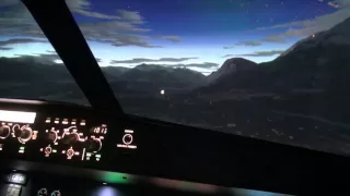Approche à Innsbruck (LOWI) en simulateur d'avion de ligne européen (HD)