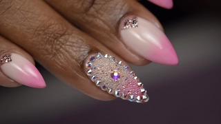 Pink Ombre Nails with Pixie Crystals | Red Iguana | April Ryan
