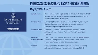 PFRH 2022-23 Master’s Essay Presentations - May 10 - Group 2