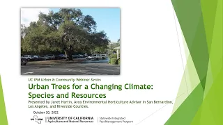 Urban Trees for a Changing Climate: Species and Resources