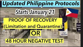 PHILIPPINES TRAVEL UPDATE | PROOF OF RECOVERY NOW ACCEPTED STARTING JANUARY 21