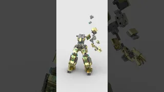 LEGO Mech: Golden Angel Armor 🤖 Satisfying Building Animation #shorts #legomech #legomoc