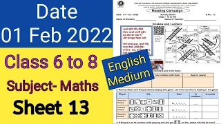 Sheet 13 activity class 6to8 (1 Feb 2022) english / class6to8 activity sheet 13 पठन अभियान/ sheet 13