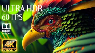 4K HDR 60fps Dolby Vision with Animal Sounds & Calming Music (Colorful Dynamic)