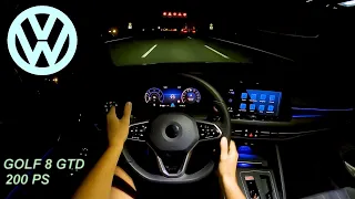 2022 Volkswagen Golf 8 GTD 200 PS TOPSPEED NIGHT POV DRIVE ASCHAFFENBURG (60 FPS)