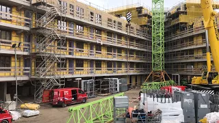 Opbouw kraan 96 appartementen Meentwal Nieuwegein