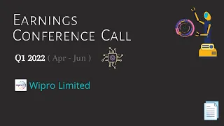 Wipro Ltd. | Q1 2022 | Earnings Conference Call