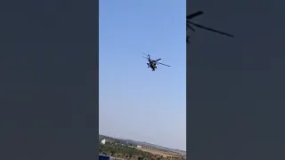 Вертолёт Ми 35М ВКС РФ  над территорией про турецких сирийских боевиков
