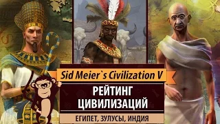 Рейтинг цивилизаций в Sid Meier's Civilization V: Египет, Зулусы, Индия