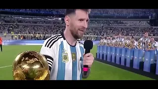 Discours très passionnant de Messi avec la coupe du monde au début du match contre le panama