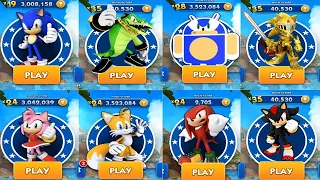 Sonic Dash All 52 Characters Unlocked - Movie Sonic Movie Knuckles Pacman Werehog LongClaw