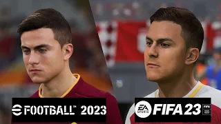 FIFA 23 vs eFootball 2023 | Roma Player Faces Comparison | Fifa 23 Faces #fifa23 [PC/HD]