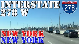 I-278 West - New York City - New York - 4K Highway Drive