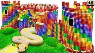 DIY - How To Build Amazing Castle for Python and Snake From Magnetic Balls ( Satisfying )