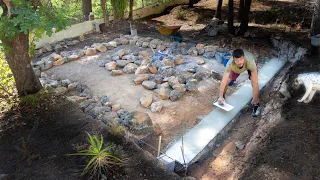 1st Foundation Wall for the Log Cabin (stone foundation)