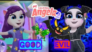 My talking Angela 2 | GOOD Angela💗🌹 VS EVIL🖤🔥 Angela | cosplay#good#evil #angela