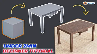 Modeling Table Under 2Min || Blender Beginners Tutorial