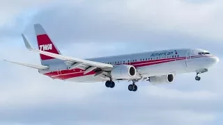 American "TWA Retro" Boeing 737-800 (B738) landing & departing Montreal (YUL/CYUL)