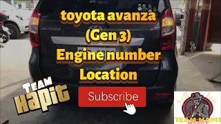 TOYOTA AVANZA (GEN 3) 2016 // engine number location