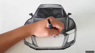 Audi R8 Timelapse Drawing