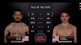 RUF 45 - Jeffry Isham vs Tanner Trammel  Lightweight - 155 lbs