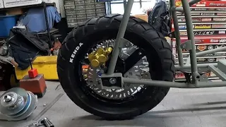 Building a new racing mini bike Part 9. White lettering tires.